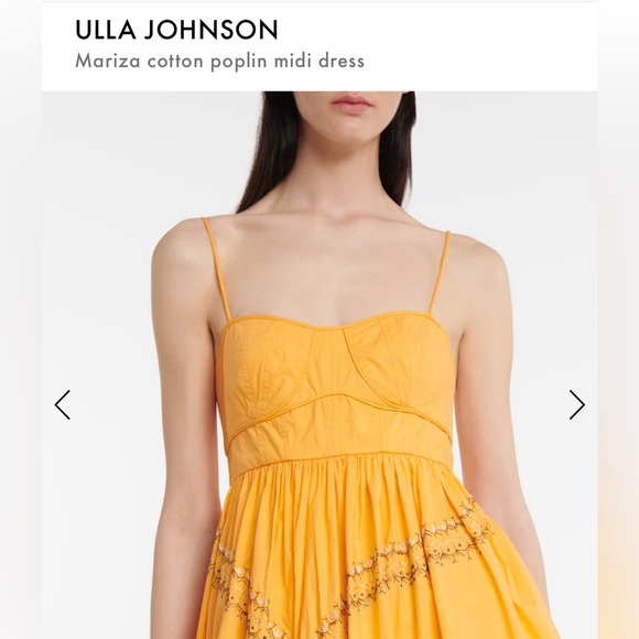 ULLA Johnson Mariza poplin midi dress in papaya size 8 - Picture 8 of 11